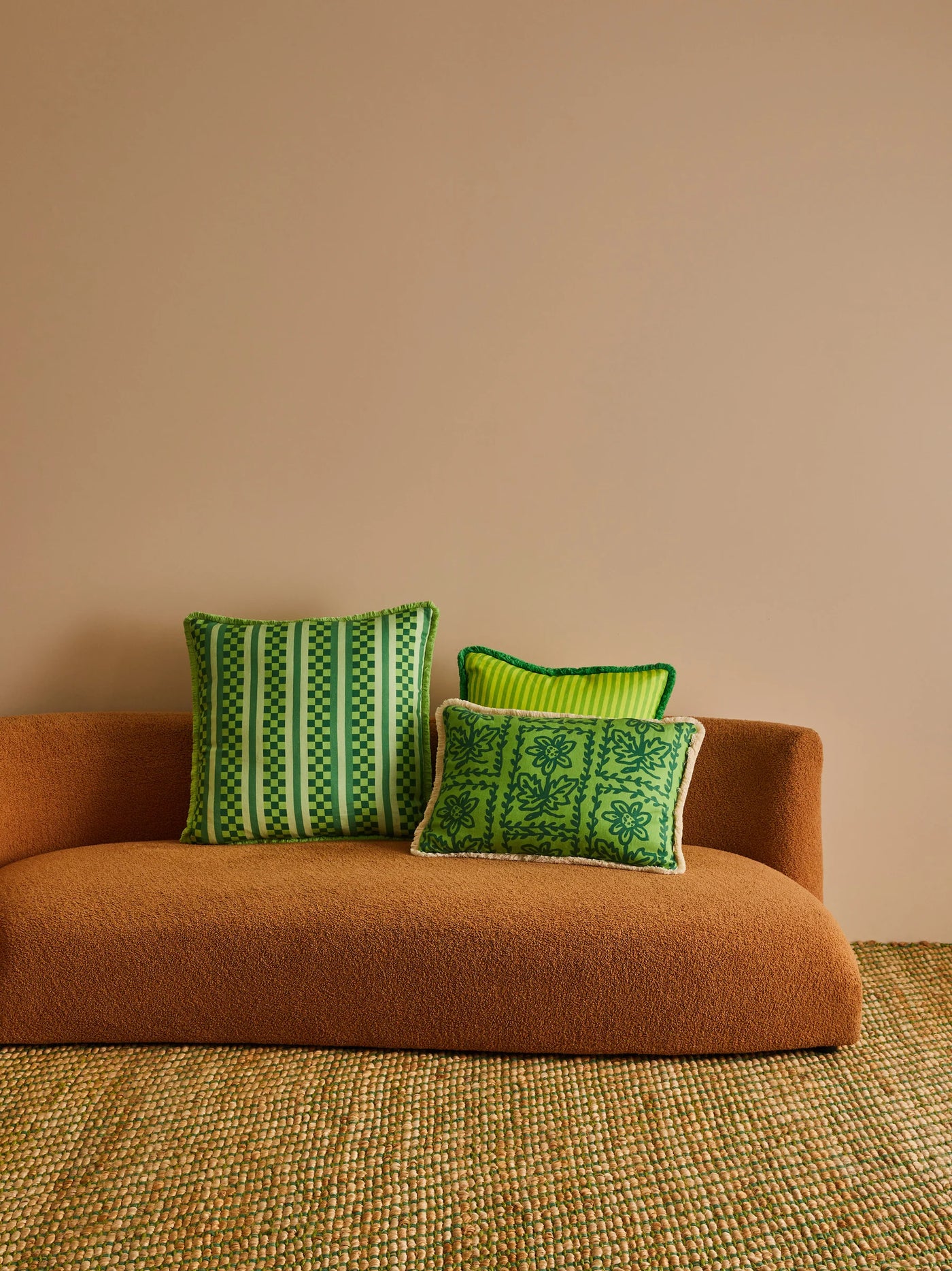 Pinstripe Lime 50cm cushion