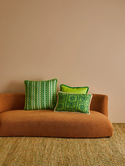 Pinstripe Lime 50cm cushion