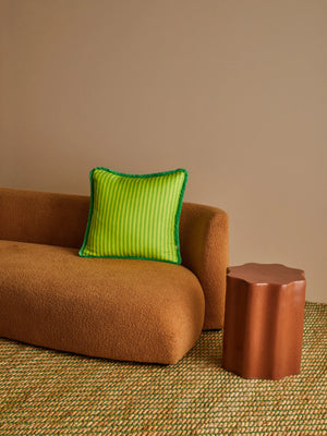 Pinstripe Lime 50cm cushion