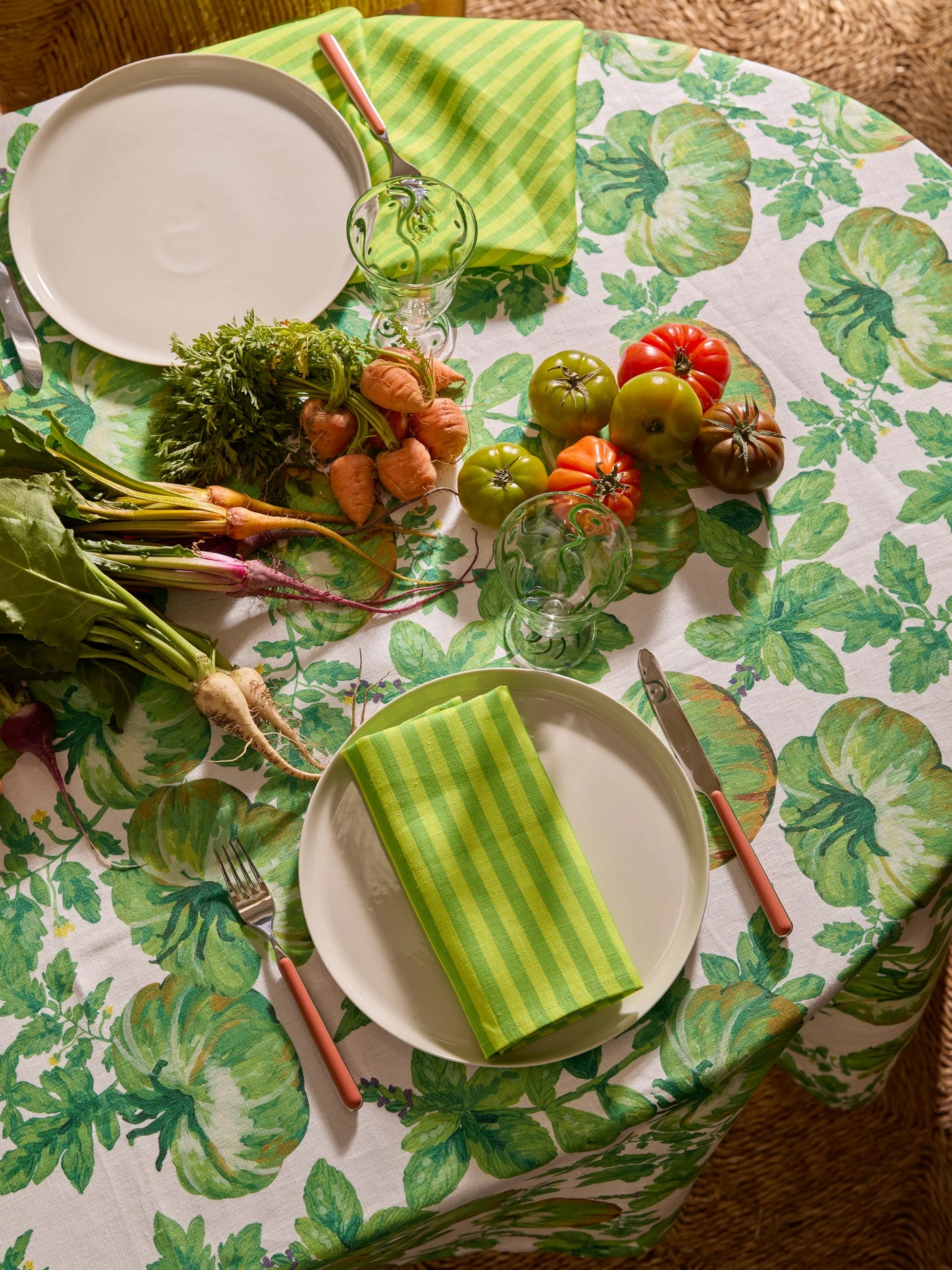 Pinstripe Lime Napkins (set of 4)