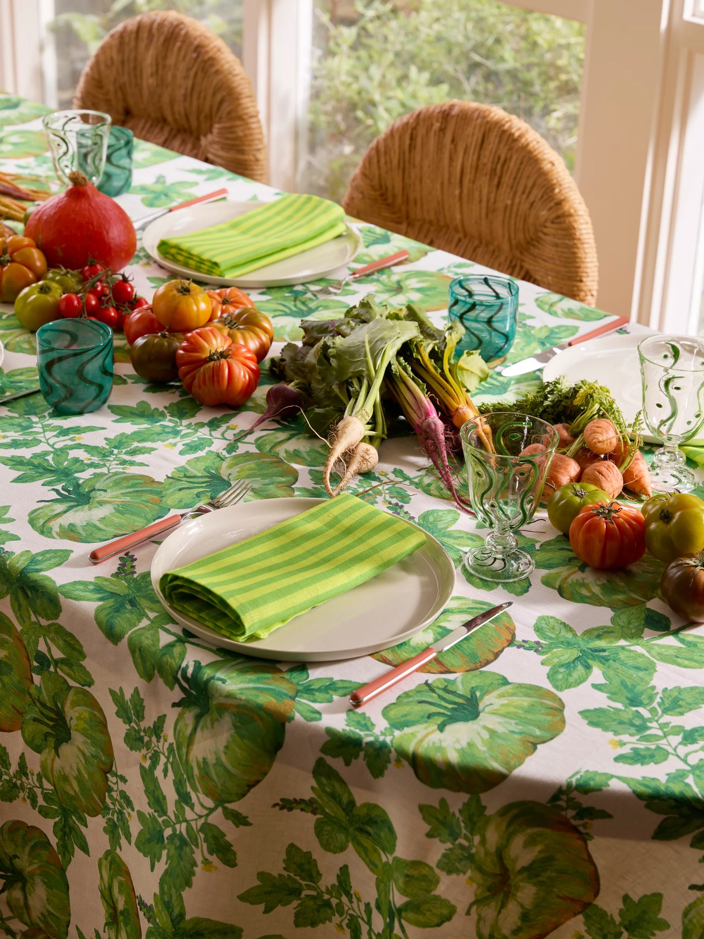Pinstripe Lime Napkins (set of 4)