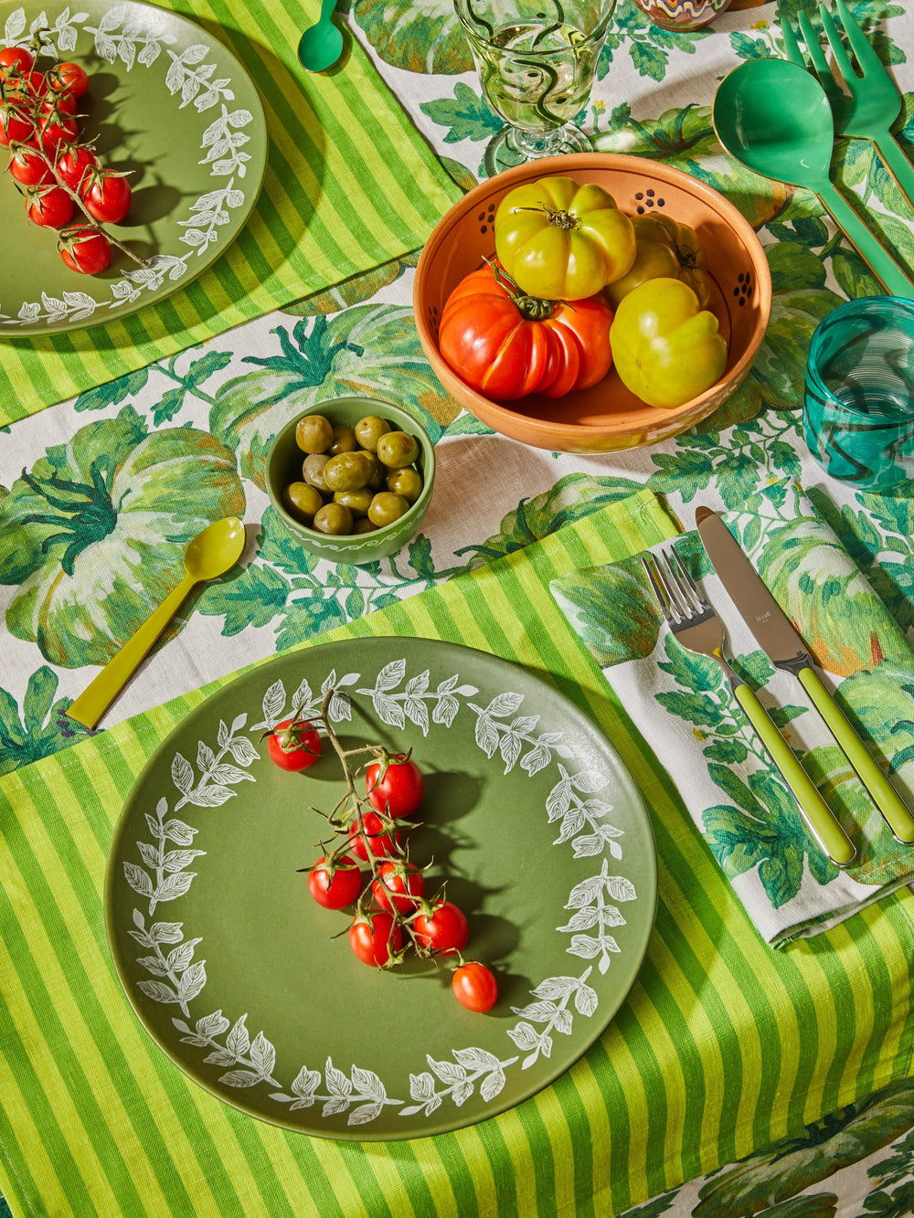 Pinstripe Lime Napkins (set of 4)