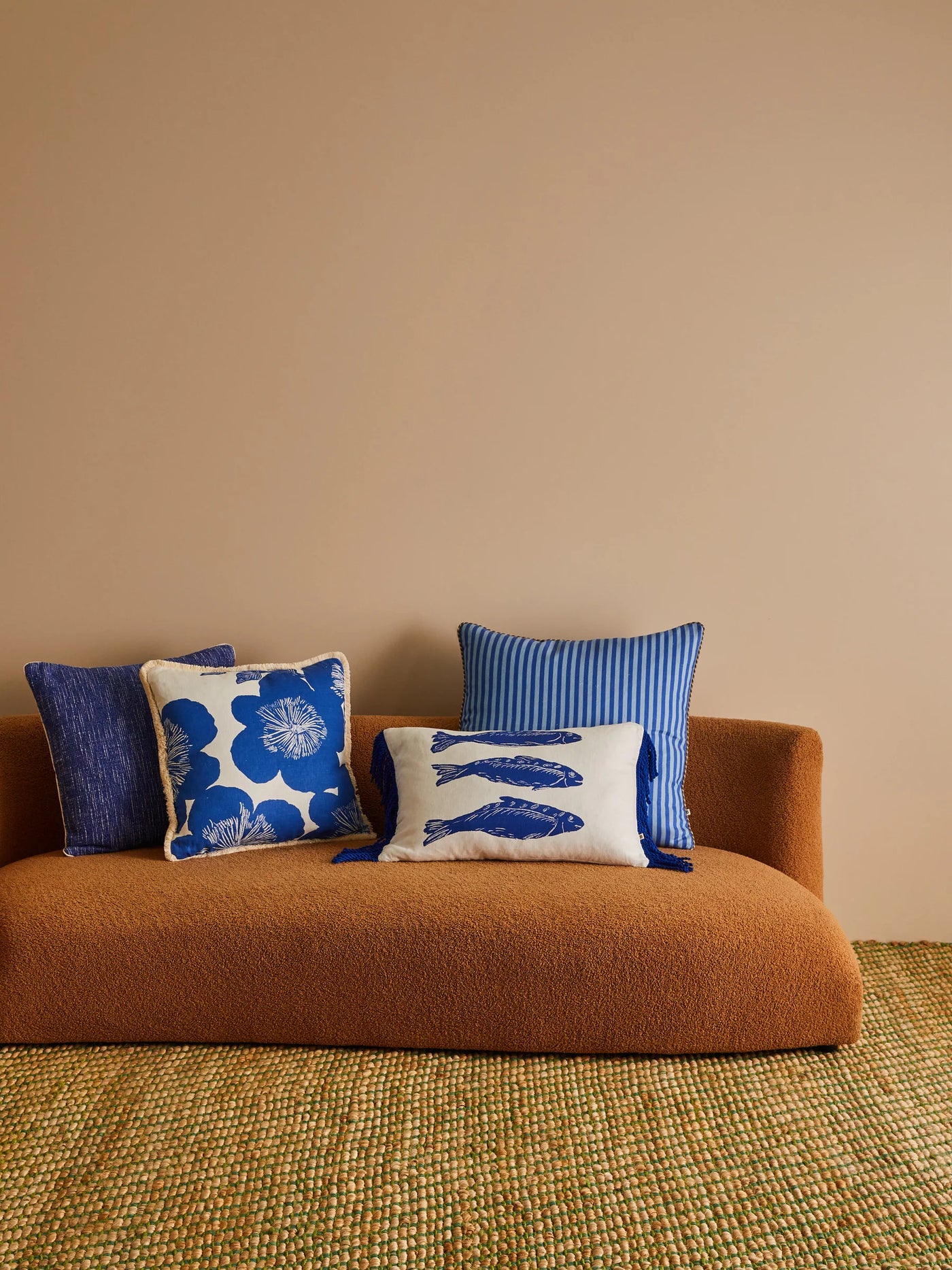Sardines Blue 60x40cm cushion
