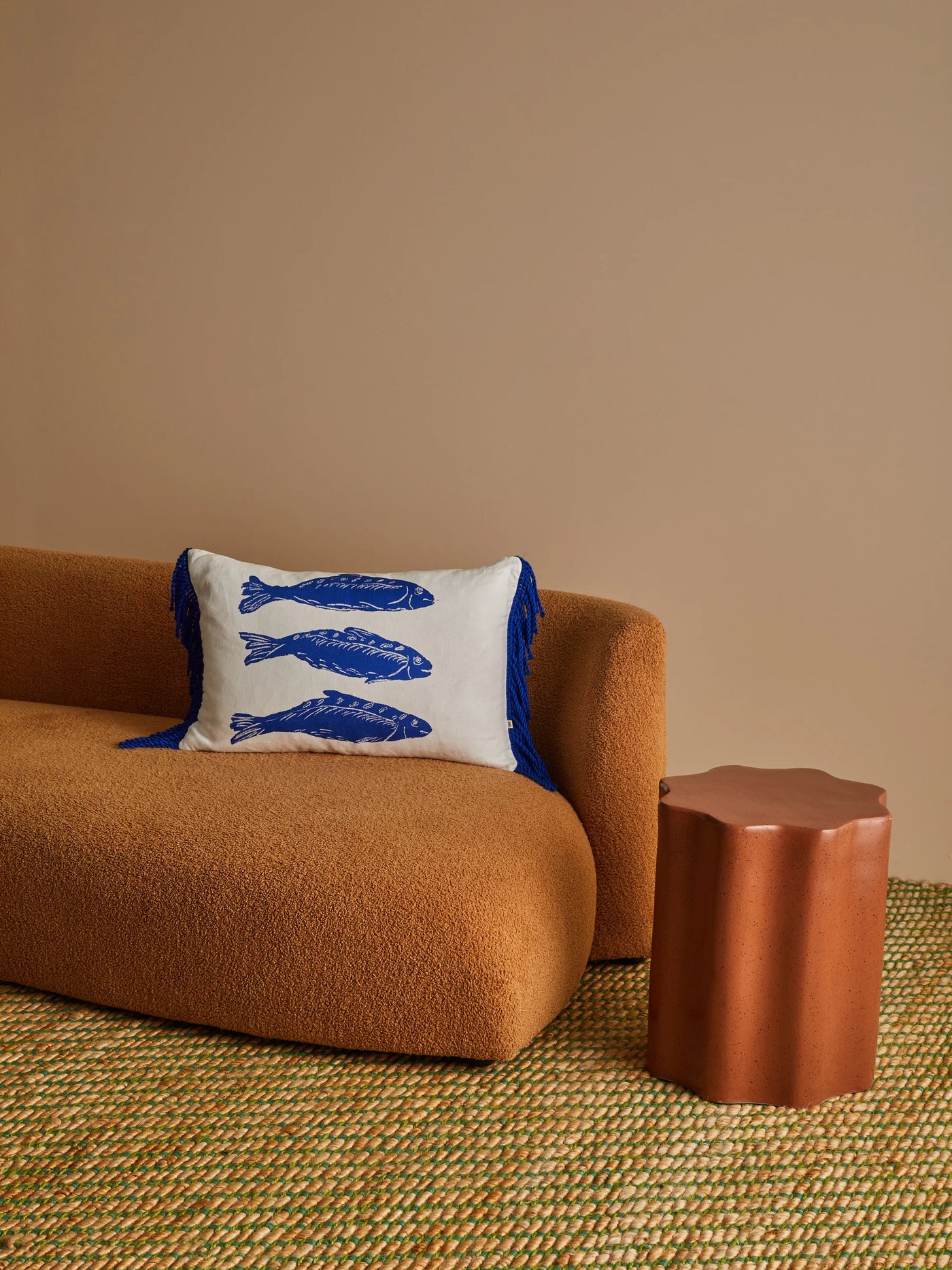 Sardines Blue 60x40cm cushion