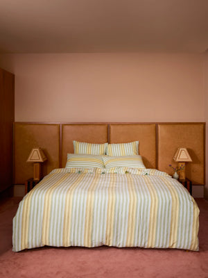 Stripe Blue Green Linen Pillowcases- European