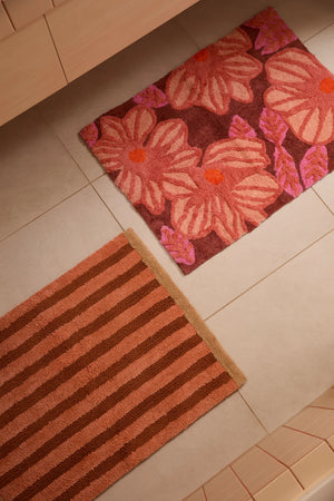 Stripe Terracotta Bath Mat