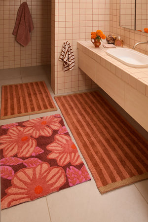Stripe Terracotta Long Bath Mat