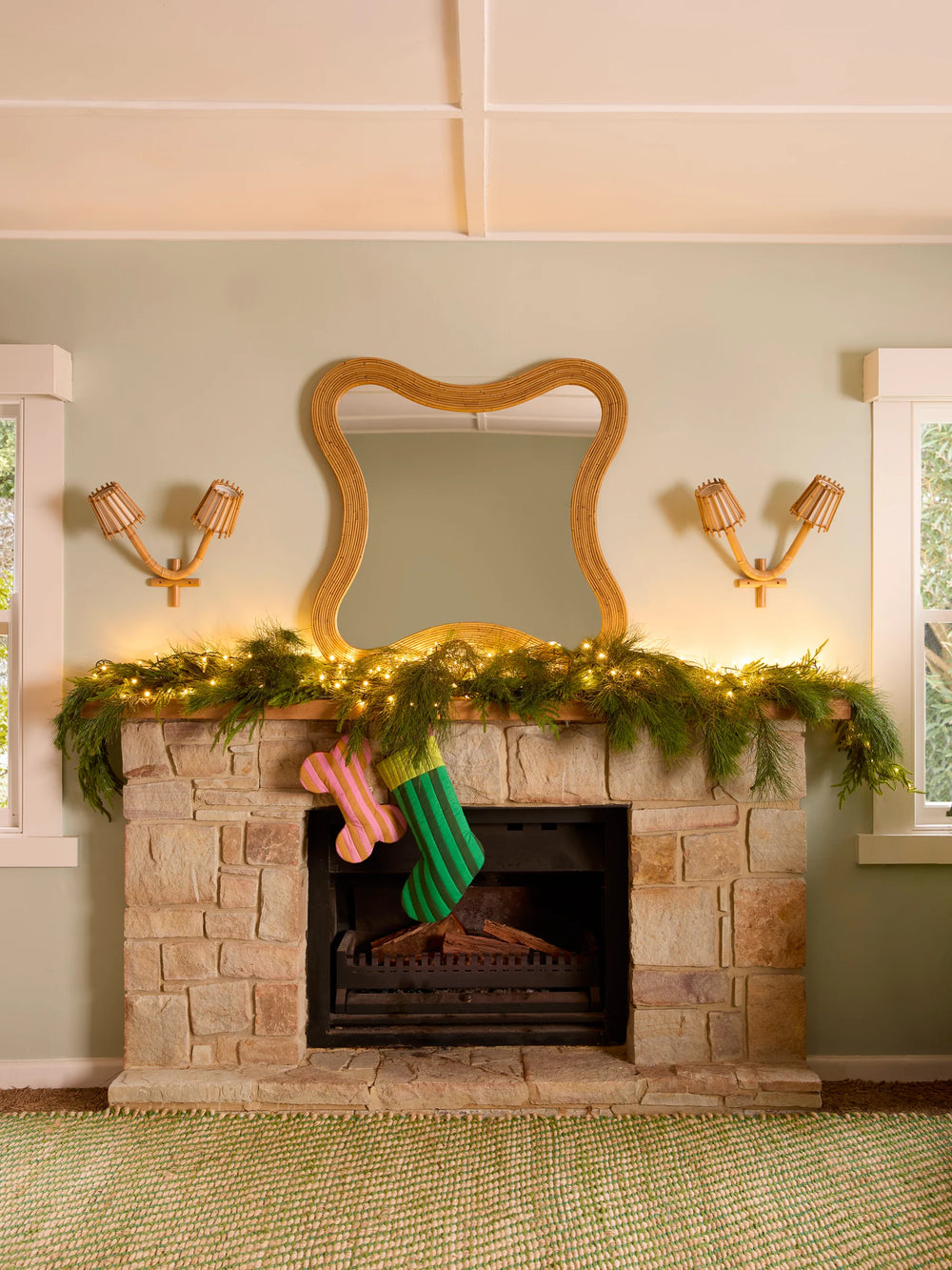 Stripe Verde Christmas Stocking