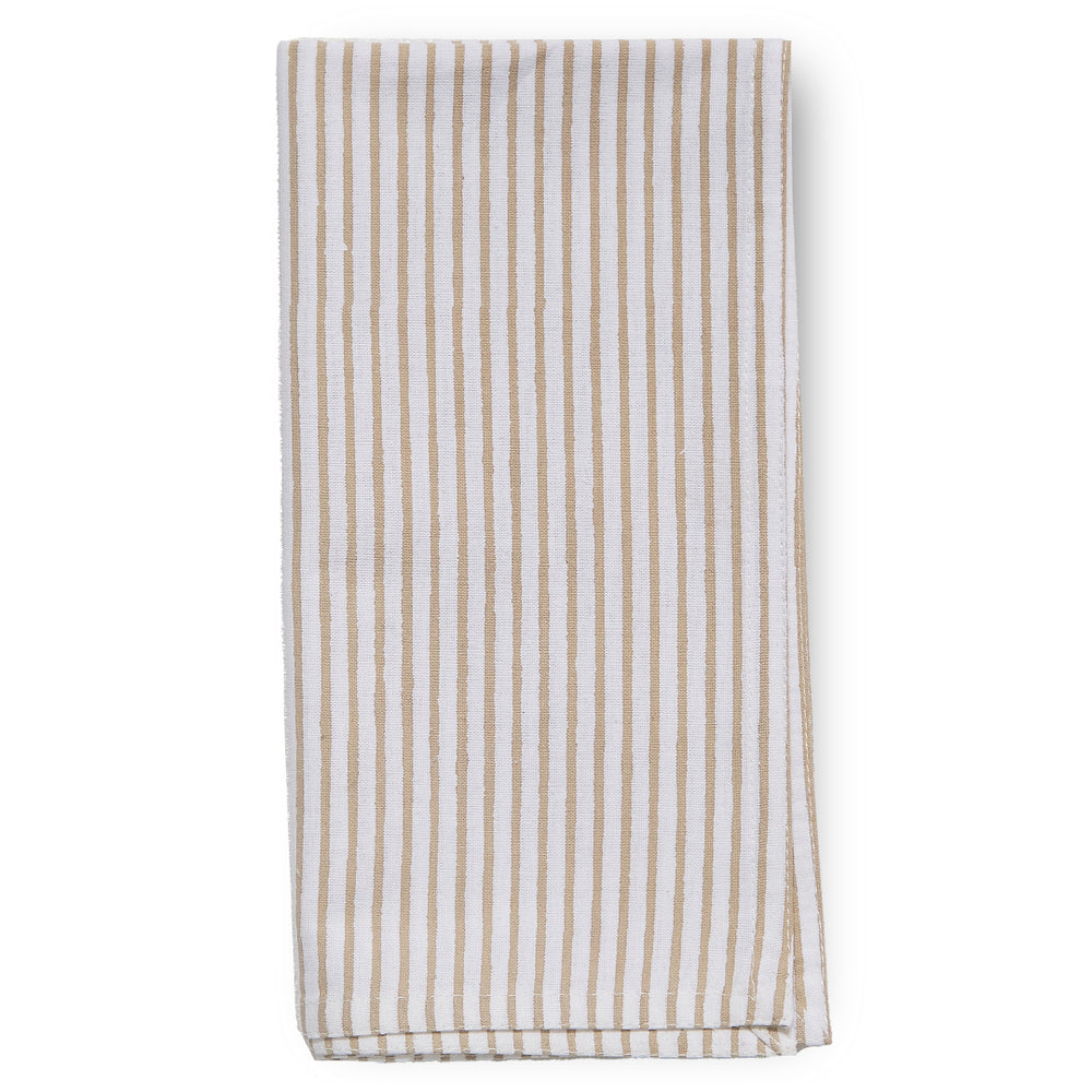 folded canvas and sasson bromley stripe napkin set of 4 in Taupe