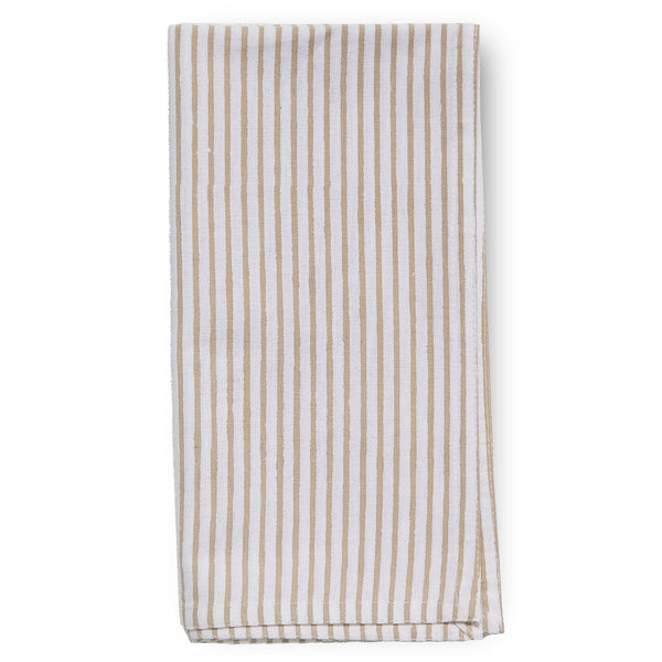 folded canvas and sasson bromley stripe napkin set of 4 in Taupe