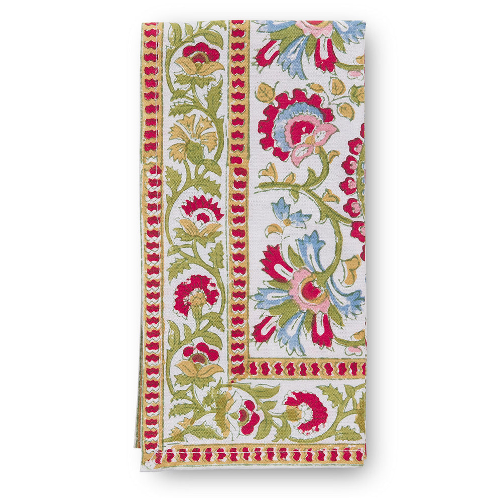 folded canvas and sasson tableau paisley napkin in set of 4