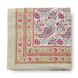 folded canvas and sasson tableau paisley tablecloth