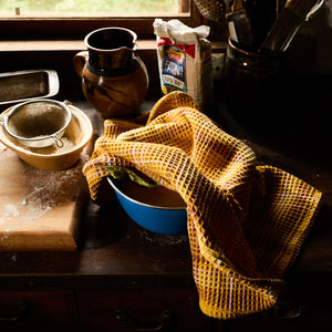 sage-and-clare-frances-waffle-tea-towel-ochre