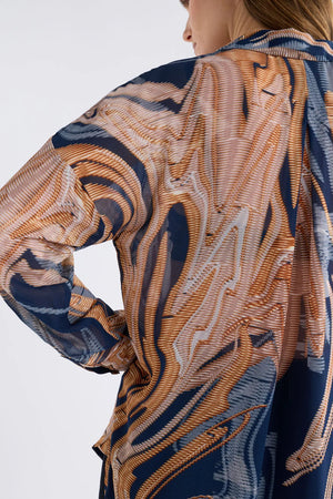 Eir Sheer Shirt- Brandr Print