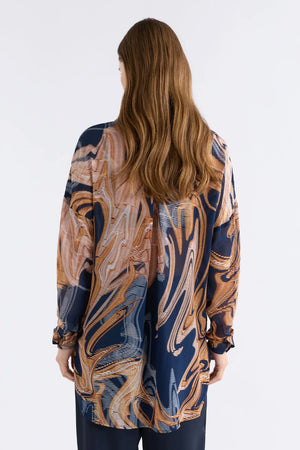 Eir Sheer Shirt- Brandr Print