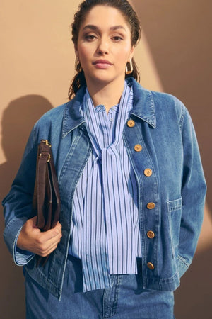 Heidi Shirt - Chambray Stripe