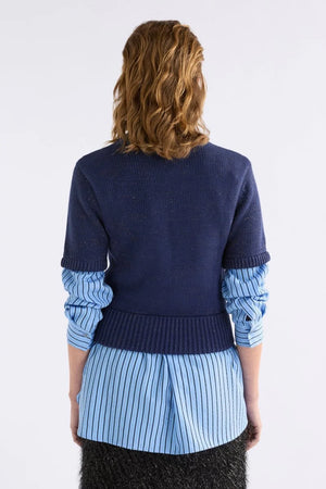 Luft Lurex Knit Top - Navy/Copper