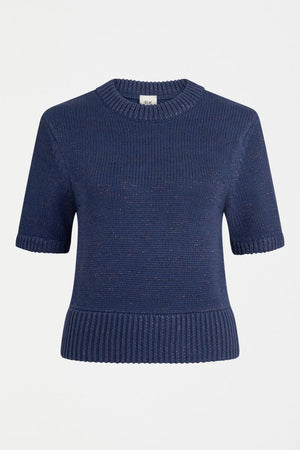 Luft Lurex Knit Top - Navy/Copper