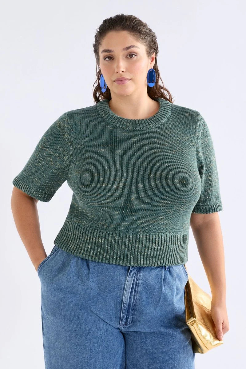 Luft Lurex Top - Sage/Gold