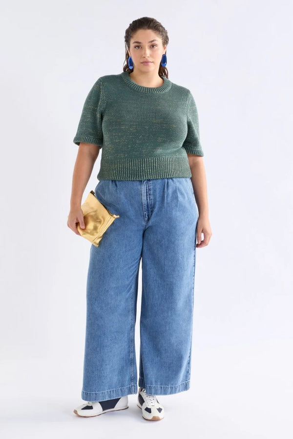 Luft Lurex Top - Sage/Gold