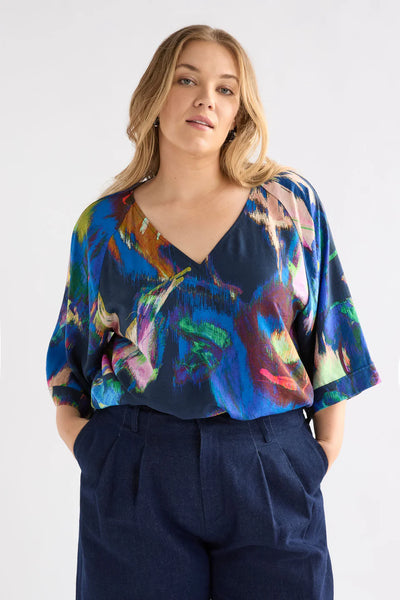 Moda V Neck Top - Vaara Print
