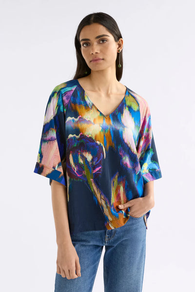 Moda V Neck Top - Vaara Print