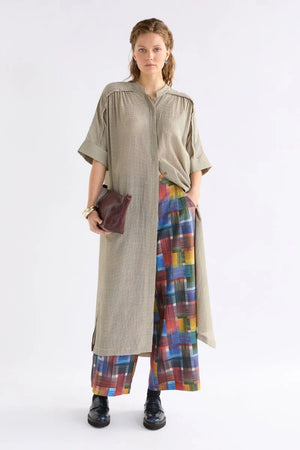 Porta Dress - Olive Stripe