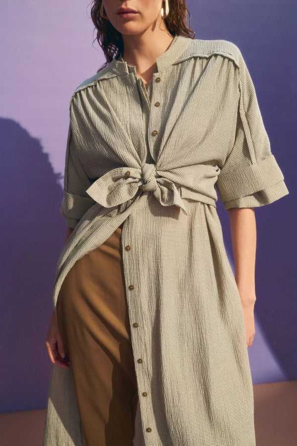 Porta Dress - Olive Stripe