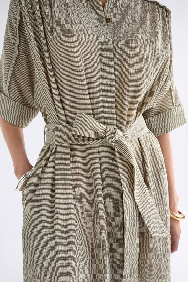 Porta Dress - Olive Stripe