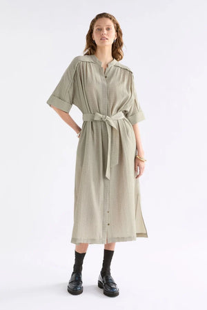 Porta Dress - Olive Stripe