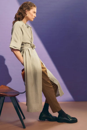 Porta Dress - Olive Stripe