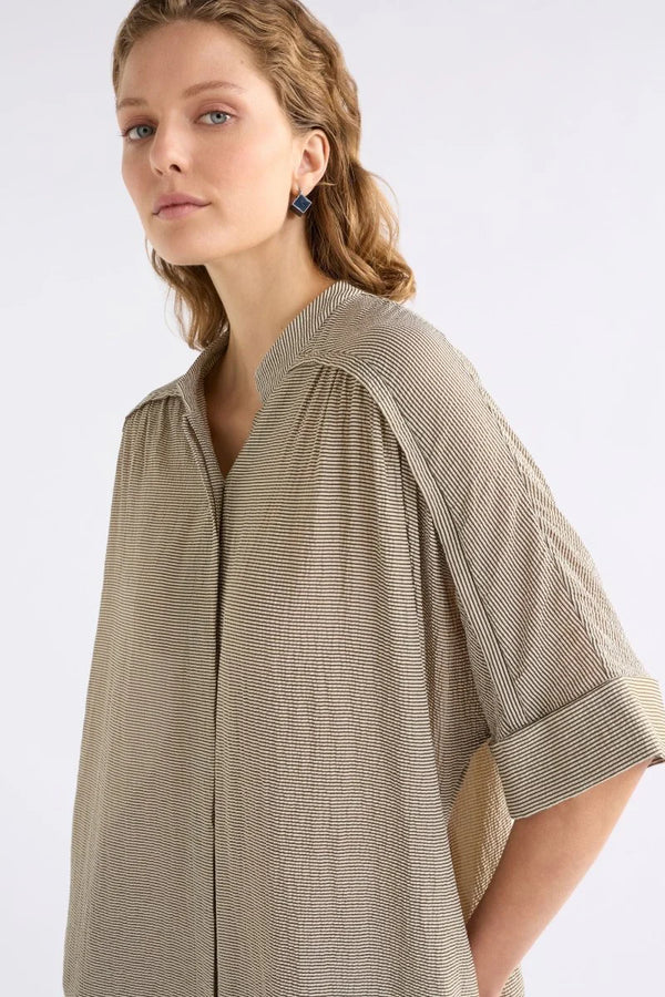 Porta Dress - Olive Stripe