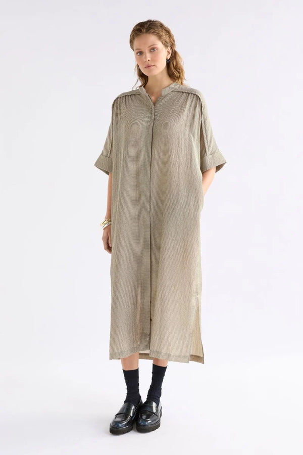 Porta Dress - Olive Stripe
