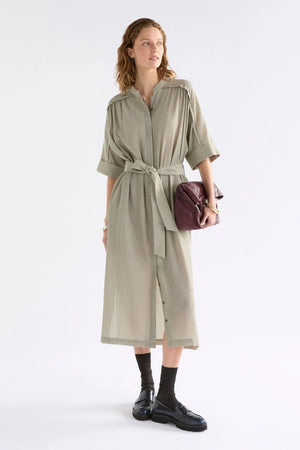 Porta Dress - Olive Stripe