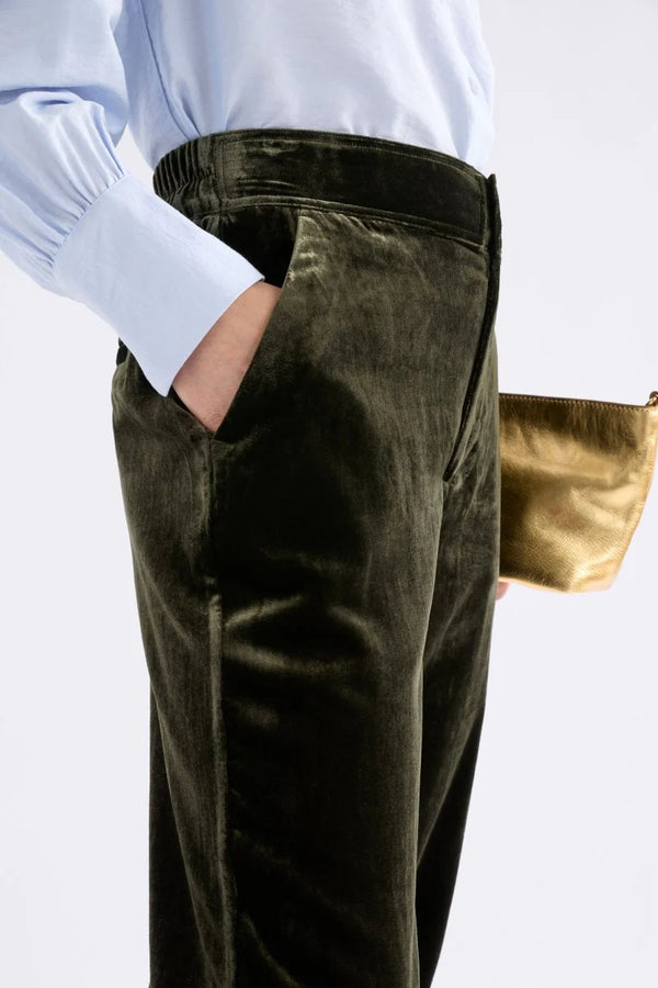 Suuri Velvet Pant - Deep Olive