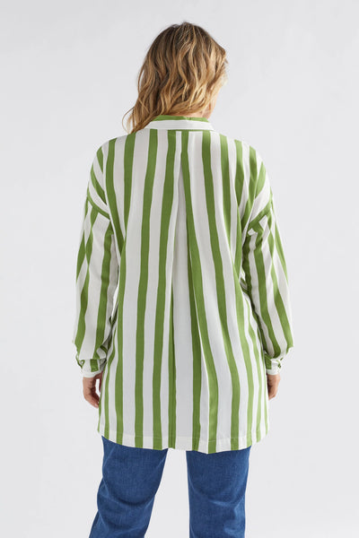 Tilbe Shirt- Green White Stripe