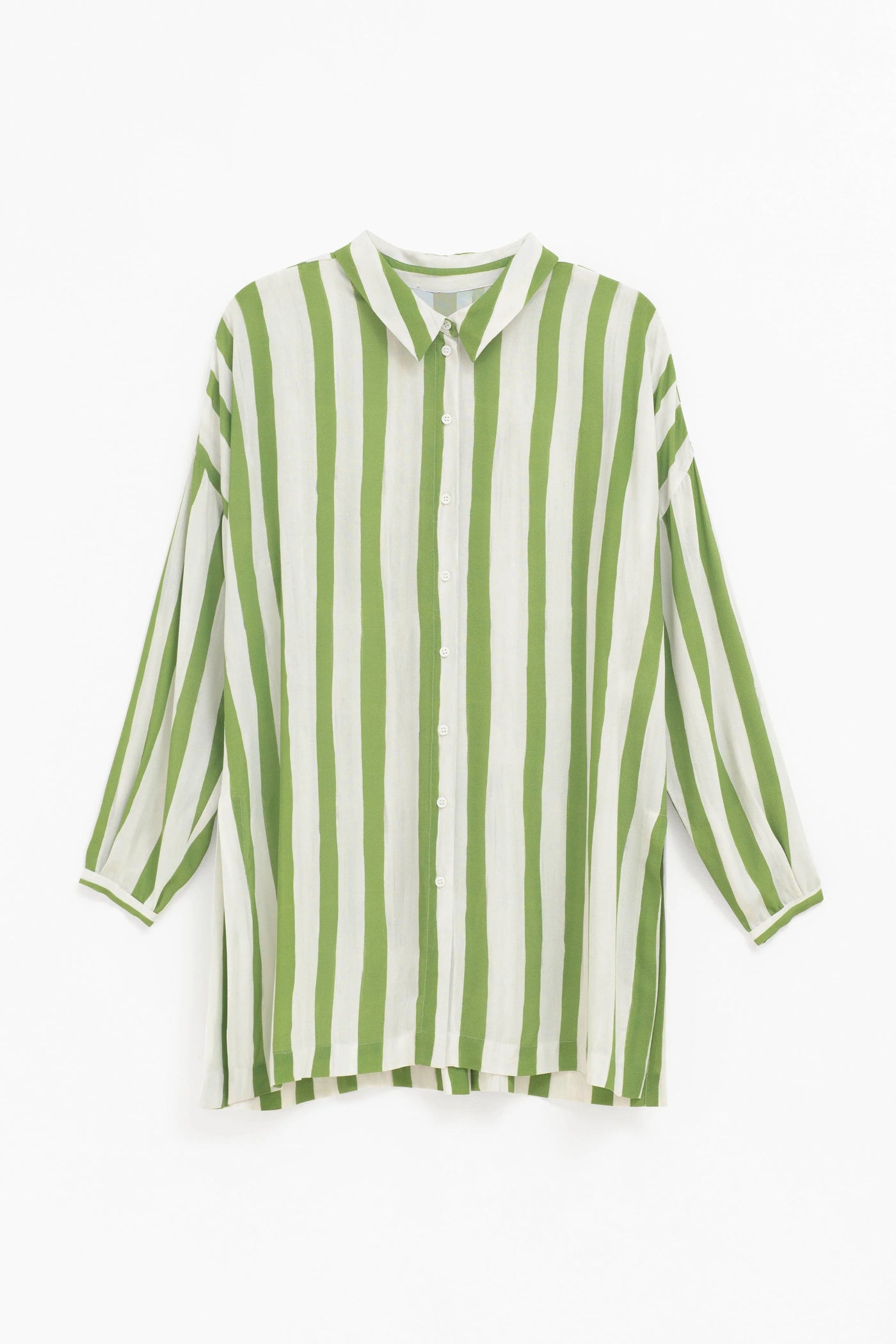 Tilbe Shirt- Green White Stripe