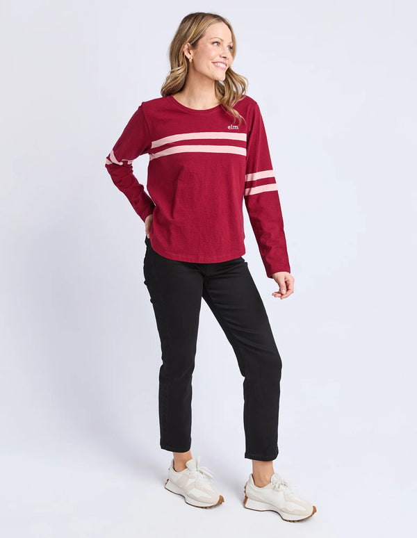 Adora Long Sleeve Tee - Maroon