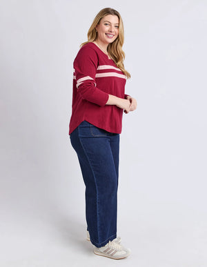 Adora Long Sleeve Tee - Maroon