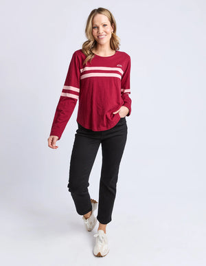 Adora Long Sleeve Tee - Maroon