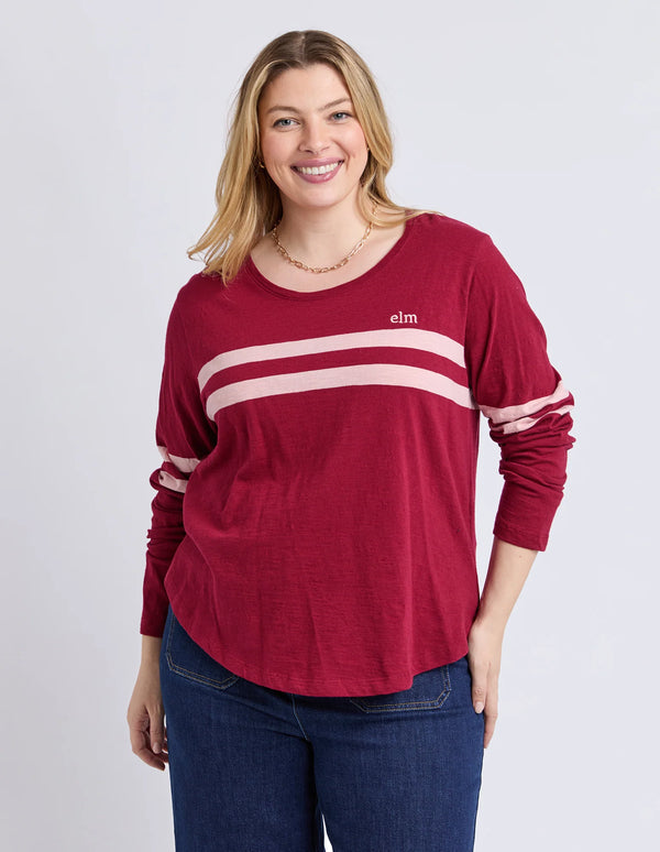 Adora Long Sleeve Tee - Maroon