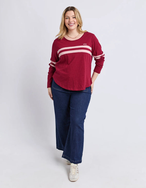 Adora Long Sleeve Tee - Maroon