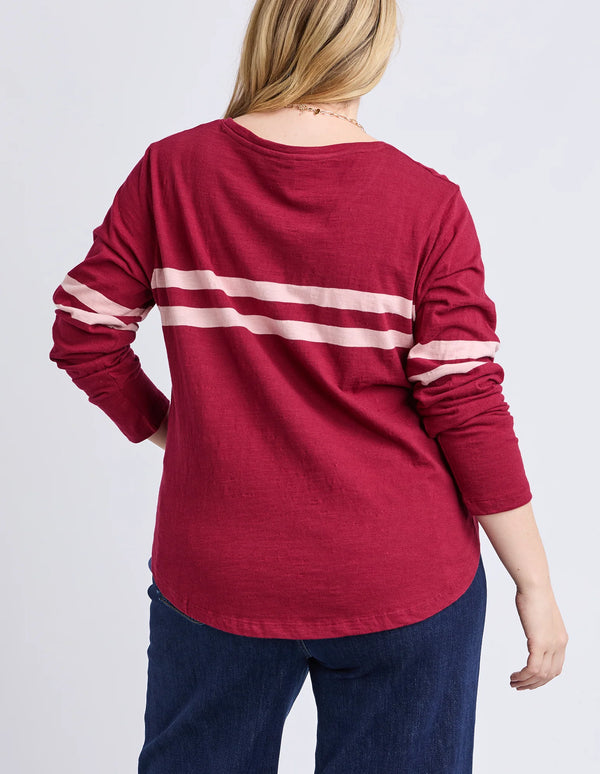 Adora Long Sleeve Tee - Maroon