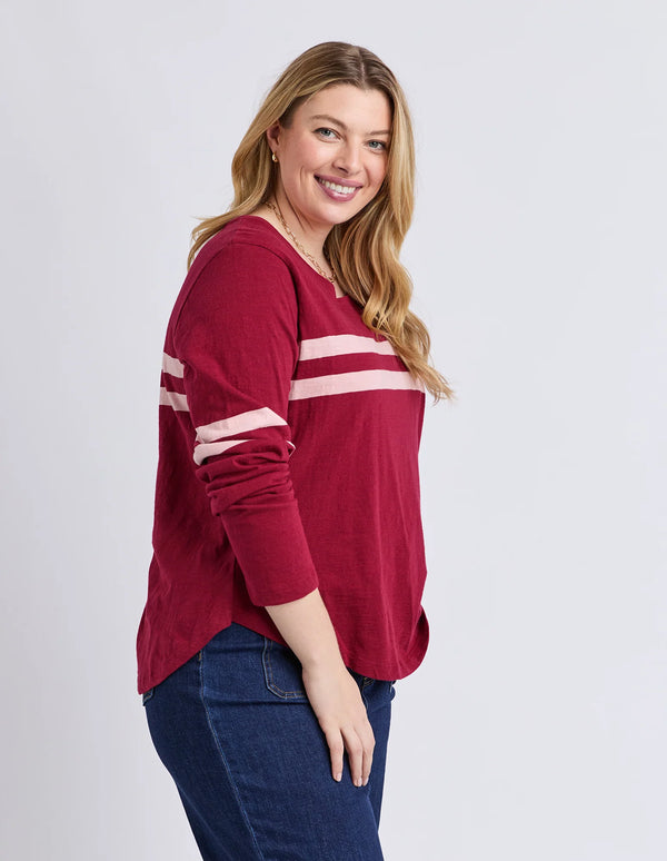 Adora Long Sleeve Tee - Maroon