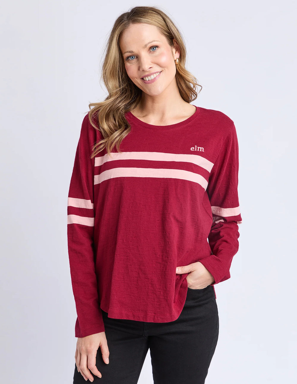 Adora Long Sleeve Tee - Maroon