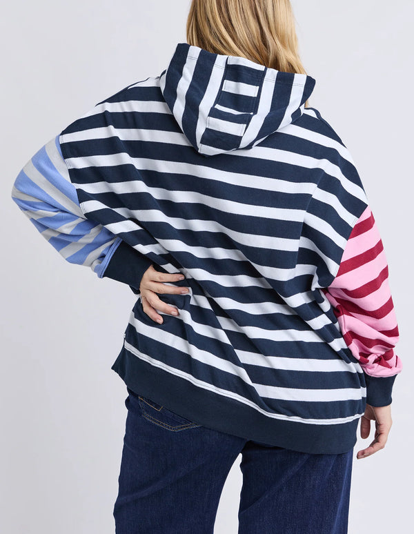 All Sorts Hoodie - Pink Navy Stripe