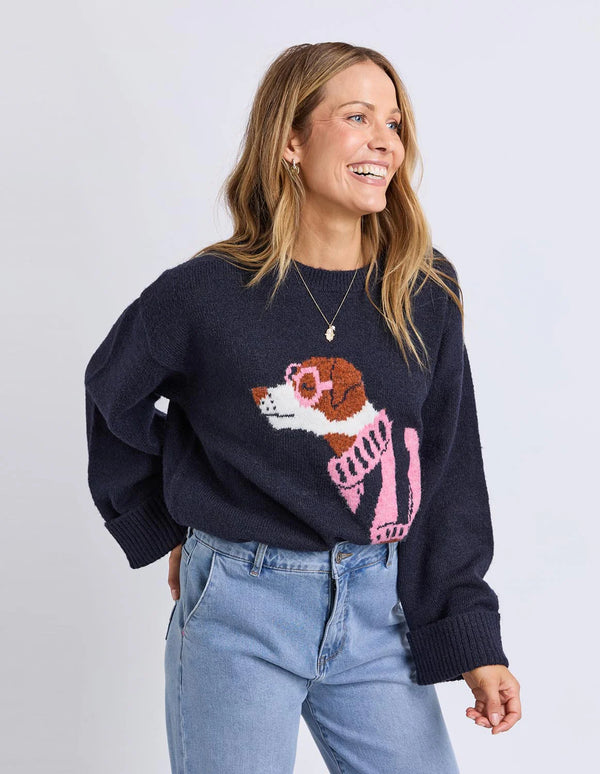 Annie Intarsia Knit - Navy