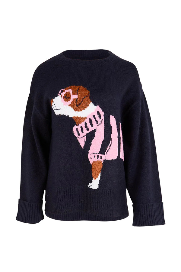 Annie Intarsia Knit - Navy