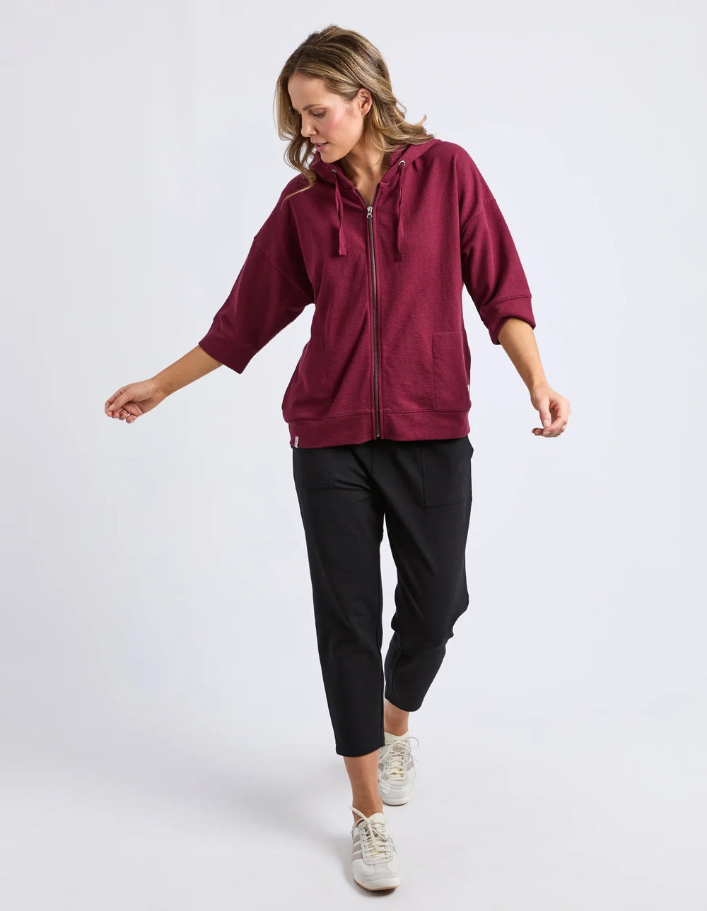 Beachy Zip Hoodie - Plum