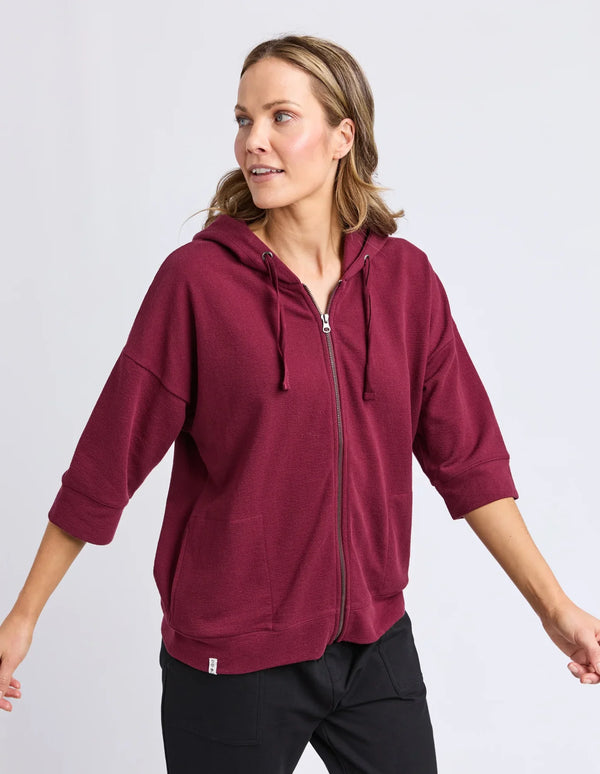 Beachy Zip Hoodie - Plum
